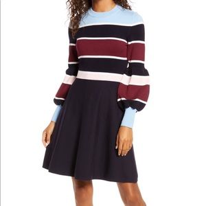 1901 Sweater Striped Dress NWT
